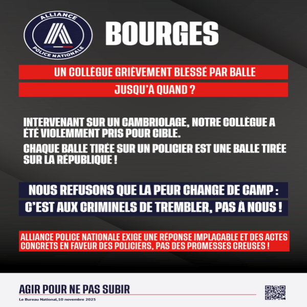 BOURGES COLLEGUE BAC BLESSE PAR BALLE