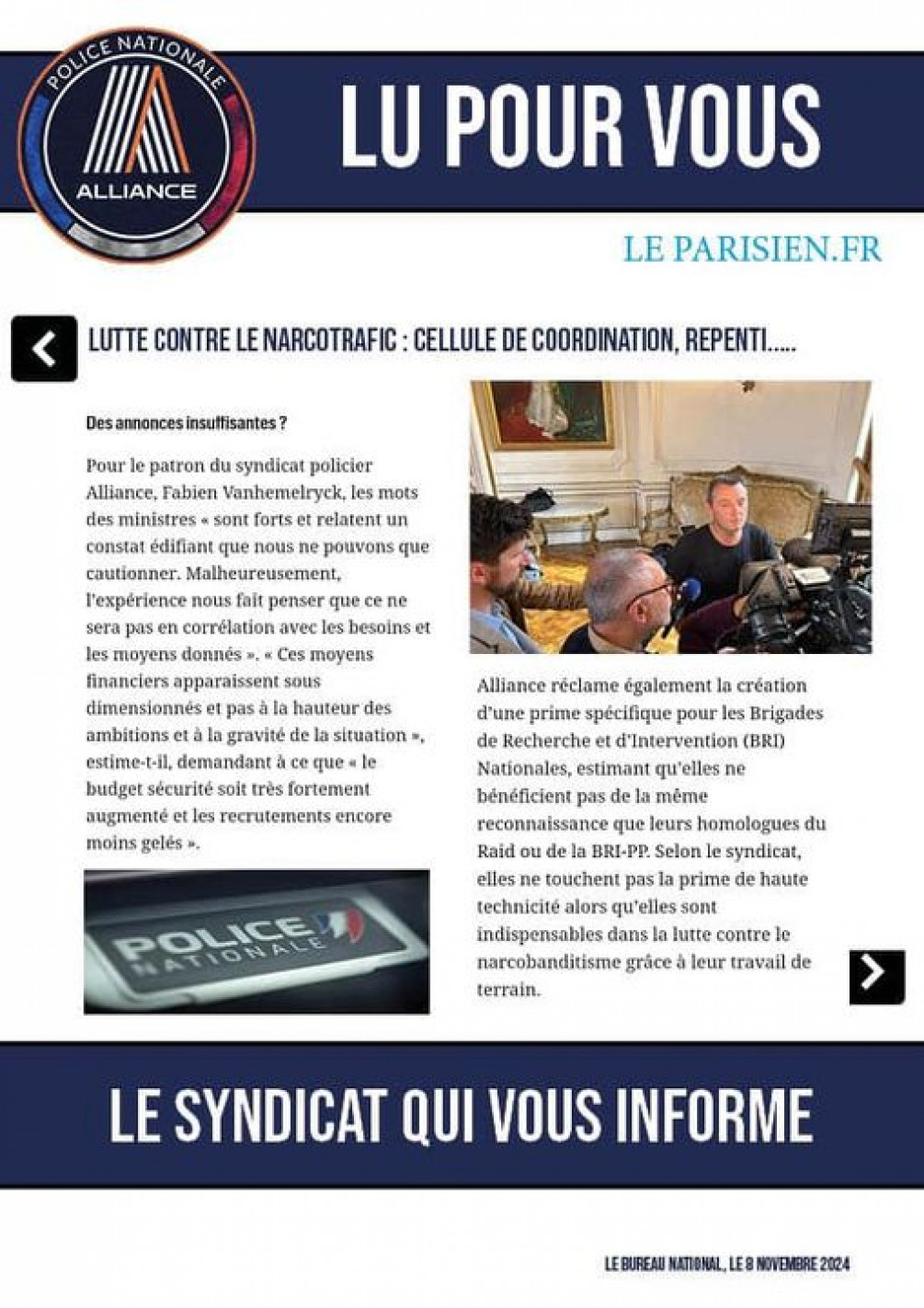 Lutte contre le narcotrafic : Fabien VANHEMELRYCK (Le Parisien)